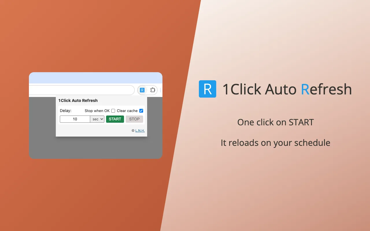 1Click Auto Refresh — the popup beside the product wordmark